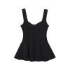 Fashionable and versatile simple short skirt style hem camisole top for women