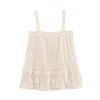 Single breasted hollow knitted camisole vest for women